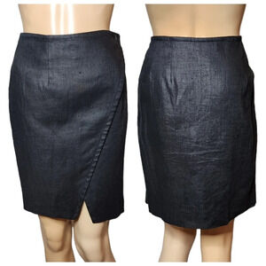 Finity 100% linen wrap black skirt. Size 8